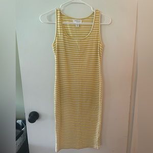 Motherhood Maternity XS ribbed dress yellow striped